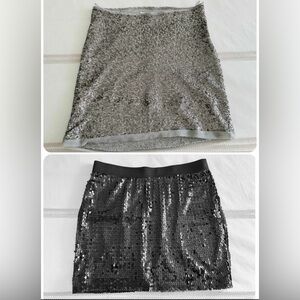Shimmering Gray and Black Sequin Skirts Bundle
